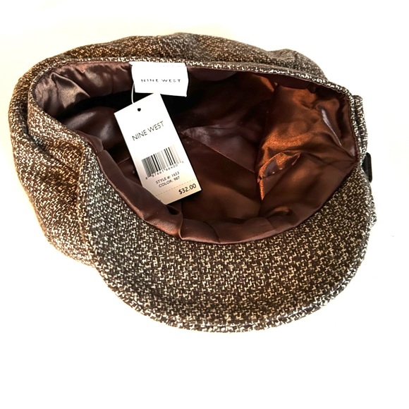 NWT Nine West Brown newsboy cap - Picture 5 of 7